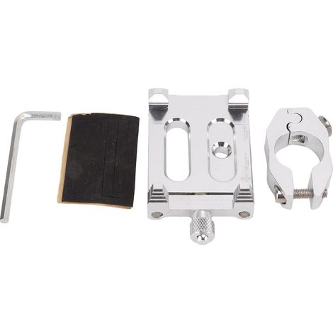 Rutschfeste Handyhalterung aus Aluminiumlegierung für Fahrräder, stoßfeste Lenkerhalterung mit 3M-Klebeband – Silber (1/5)