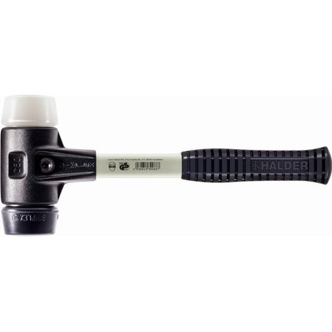 Maillet HALDER SIMPLEX Caoutchouc chargé / superplastique avec boîtier en fonte malléable renforcée et manche en fibre de verre - D=40 mm - 3727.040
