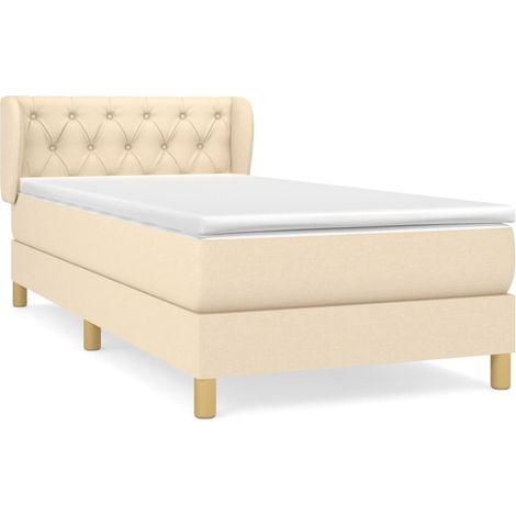 Maison Exclusive - Giroletto a Molle con Materasso Crema 80x200 cm inTessuto (1/5)