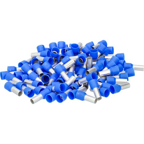 Aderendhülsen 16,0 mm² isoliert mit Kragen blau 23/12 mm Beutel a 100 Stück (1/2)