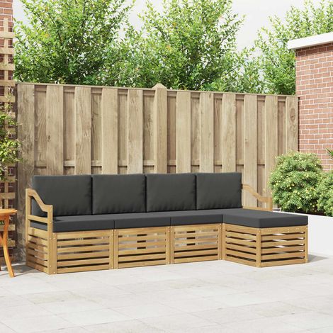 vidaXL Outdoor-Sofagarnitur 5 pcs Weiß und Anthrazit (1/5)