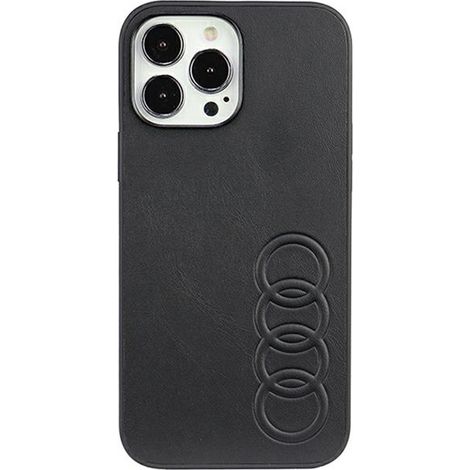 Étui rigide Audi en similicuir noir pour iPhone 13 Pro Max 6,7 pouces (AU-TPUPCIP13PM-TT/D1-BK) (1/4)