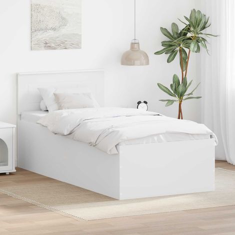vidaXL Struttura del letto Bianco 75 x 190 cm Legno multistrato (1/5)