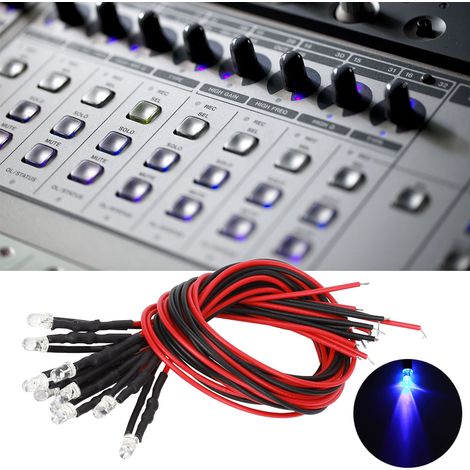 12V LED-Leuchtdiode mit Kabelset, 3mm runde LED-Perlen, violettes Licht (1/5)