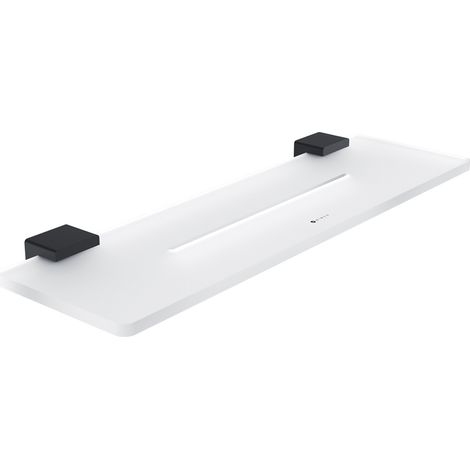 Nimco Kibo étagère de salle de bain avec trous, noir mat, 40 cm Ki-X440-90 (1/3)
