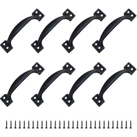 8 Poignées Poignee de Meuble Bouton de Porte Poignee Entraxe Rustiques en Alliage de Zinc Pour Cuisine Porte de Grange Jardin Remise (120MM) (1/5)
