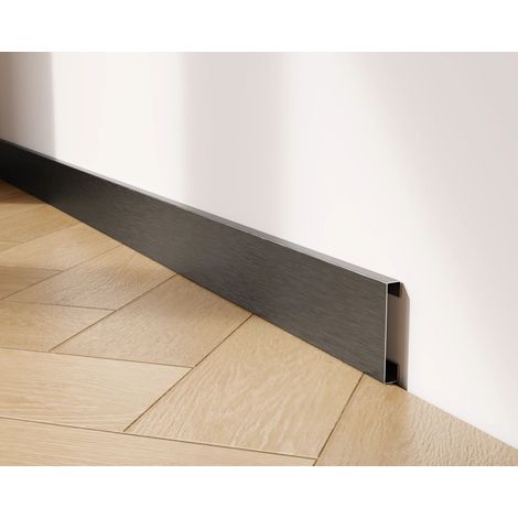 FC Edelstahl-Sockelleiste 60 mm x 2700 mm - schwarz satiniert