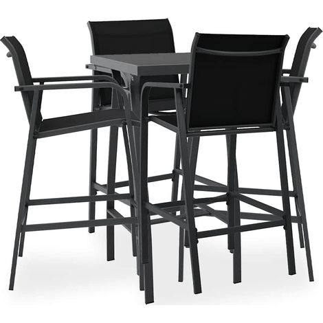 vidaXL Ensemble de bar de jardin 5 pcs Noir (1/5)