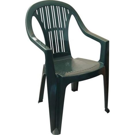 Sedia in Resina Monoblocco Impilabile Ralik Verde Alta Art. 24V (1/2)