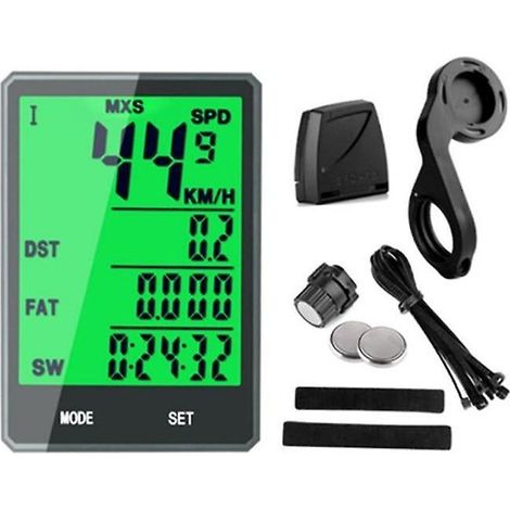 Compteur de vélo sans fil, compteur de vitesse multifonction 21 pouces avec réveil automatique, L (1/5)