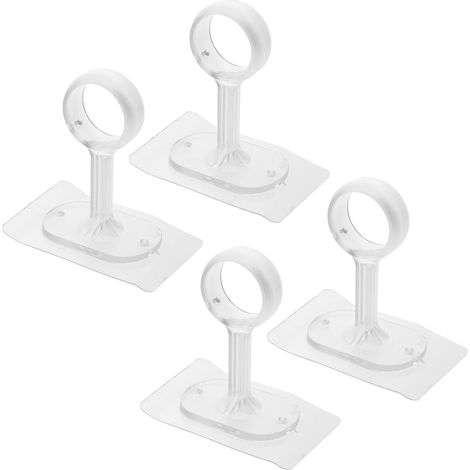 Supports de Tringle à Rideaux Adhésifs sans Perçage 4pcs en Abs, Fixation Plafond Stable et Design Moderne Cuisine et Espace de Vie (1/5)