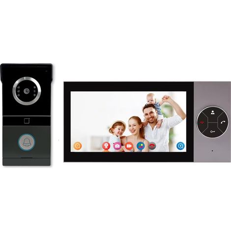 Kit de sonnette : Inclut cartes RFID, sonnette vidéo, conception étanche, accessoires et écran de 7 pouces — Solution de sécurité domestique, doté d'un accès à distance
