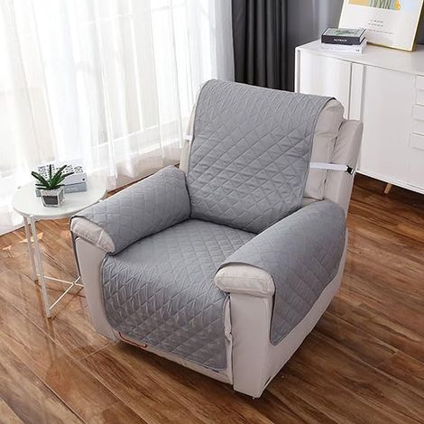 Housse Fauteuil Relax Circus, Protection rembourrée 1 Places, Housse Matelasse Réversible, Couleur Grey-55x196cm (1/5)