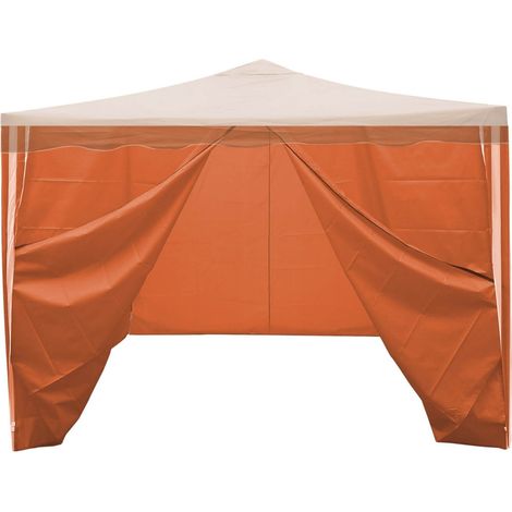 Seitenverkleidung 4 x orange 2.9x1.9 m für Faltpavillon 3x3 m Gartenpavillon (1/2)