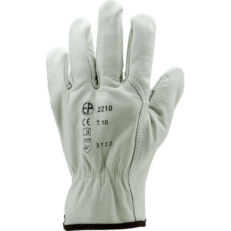 Pack mit 12 Paar Handschuhe, Handhabung, Meisterschaft, Allzweck, Rindsleder, super beige, Größe 11 (1/2)