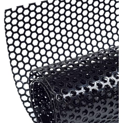 100x33cm Noir grille de course, Taille du trou de Nid d'abeille 8×3mm, grille en aluminium, universels grille de radiateur de voiture (1/5)