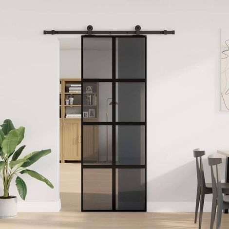 Maison Exclusive - Schiebetür mit Beschlag 76x205 cm Hartglas & A