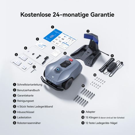 Robot tagliaerba Neomow X GPS - Senza fili, controllato tramite app, fino a 4.000 m² di area prato, evitamento ostacoli intelligente, tripla protezione antifurto (1/5)