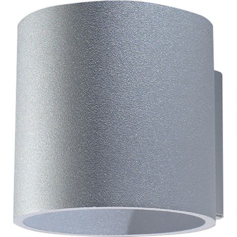 Wandleuchte Innen Up and Down Lampe Wandlampe Flur Up and Down Leuchte Innen, Aluminium grau rund, 1x G9, DxH 10x10 cm, Wohnzimmer Treppenhaus