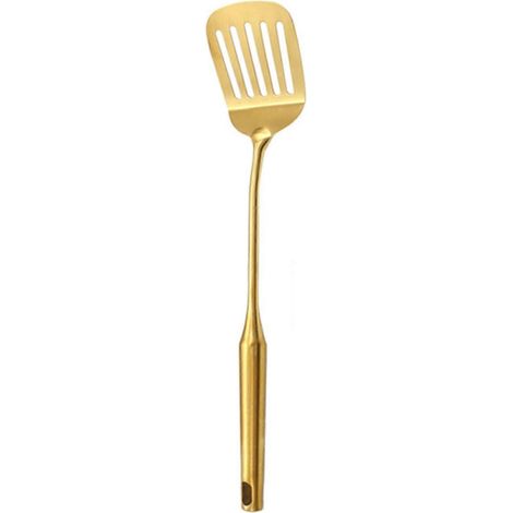 6-teiliges Kochutensilien-Set aus Edelstahl, goldfarben, Suppenkelle, Spatel, rostfrei, modern-1 Slotted Spatula