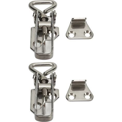 Set aus 2 vibrationsdämpfenden Bootsriegeln, aus Edelstahl 304, 66 bis 75 mm, mit Verriegelungssystem und Befestigungsklemme für Bootsluken und Staufächer (1/5)