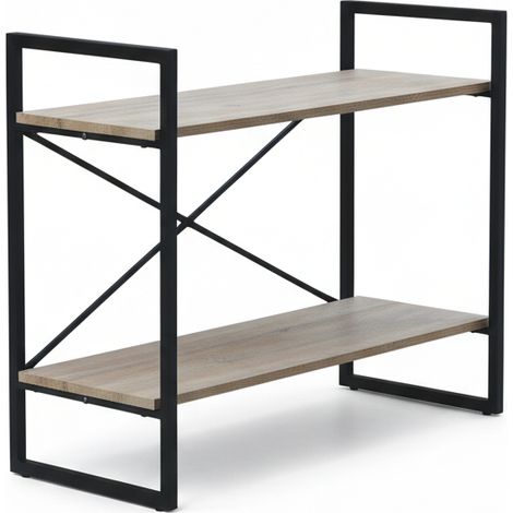 Libreria Bassa 2 Ripiani Scaffale Mobile Legno Casa Ufficio 80 x 33 x 66 cm