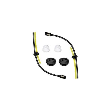 Kit de 2 filtres à carburant universels, tuyau en caoutchouc pour débroussailleuse à essence, poire d'amorçage de filtre, joint de réservoir de carburant, pour coupe-herbe et débroussailleuse (1/4)