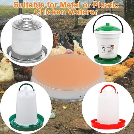 Chauffe-eau pour poulet d'hiver, chauffe-eau pour volaille, base chauffante, chauffe-eau pour poulet, plaque en aluminium anti-brûlure adaptée à une utilisation intérieure et extérieure (1/4)