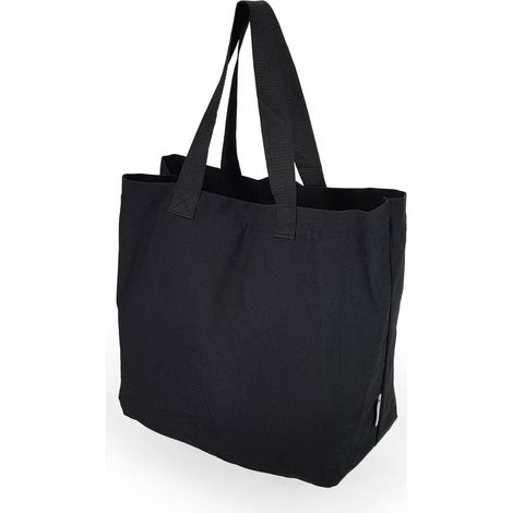Stoff Einkaufstasche mit zwei Tragegriffen schwarz 40 x 20 x 40 cm