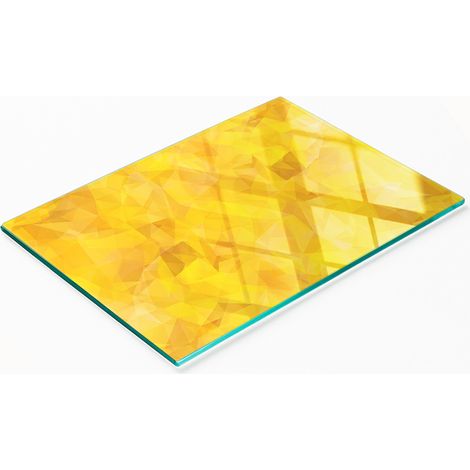 Plateau décoratif en verre à apéritif, motif triangles abstraits, 80 x 52 cm (1/5)