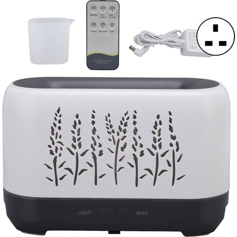 Diffuseur d'huiles essentielles 200 ml silencieux avec flamme LED pour bureau maison, prise UK 100‑240V. (1/5)