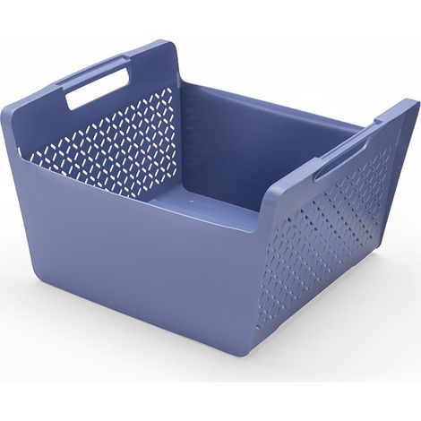 Panier à linge bleu 41L – Plastique haute qualité – Prise en main aisée avec anses larges – Compatible tiroir coulissant Hailo (1/5)