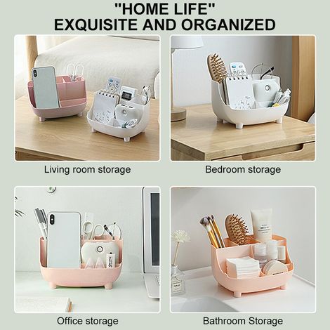 Organisateur de Maquillage à Cases Multiples, Boîte de Rangement Cosmétique pour Bureau et Maison