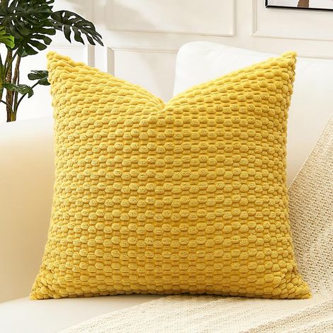 1 Housse de Coussin, Velours Côtelé, Fermeture Invisible, Décoratif Géométrique, Salon Chambre (1/5)