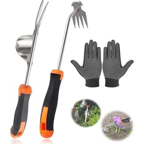 Manual Weeder, Dandelion Puller, Stainless Steel Weed Puller, Weed Extractor, Manual Weeding Tool for Digging and Weeding Loosening (1/5)
