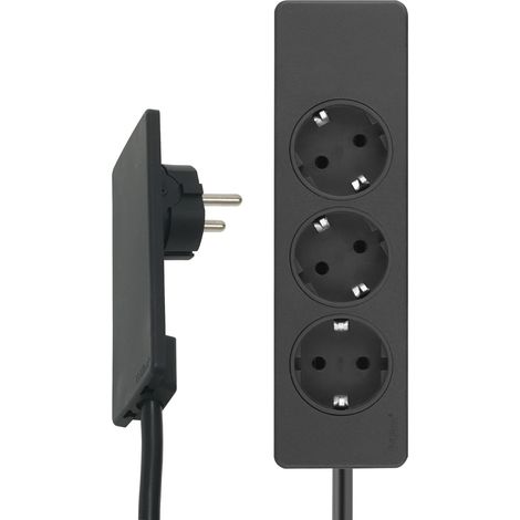 EVOLINE PLUG mit 3-fach Steckdosenleiste, schwarz (1/5)