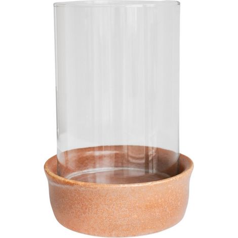 Maya Ceramic Reactive Glaze Lantern - L19 x W19 x H31 cm - Amber