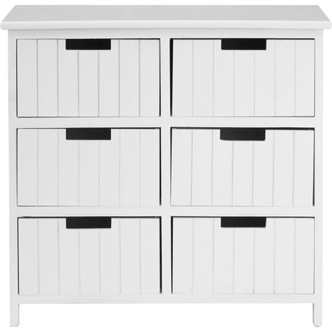 Premier Housewares New England White Mdf 6 Drawers Chest (1/6)