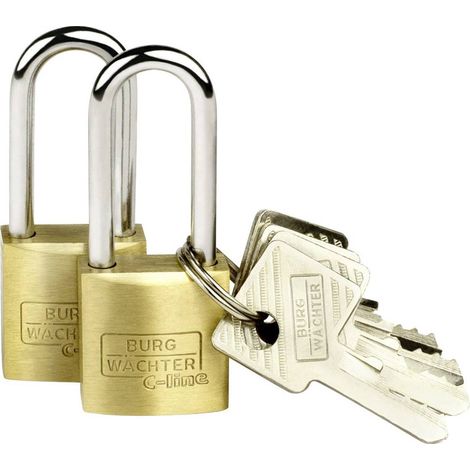 Cadenas avec serrure à clé Burg Wächter 2er Set Duo 222 20 26 SB laiton 2 pc(s) (1/2)