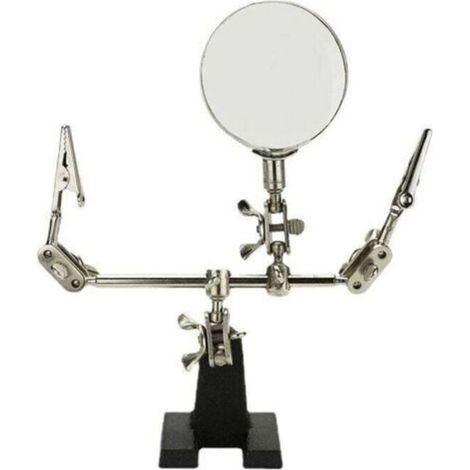 Troisième main avec pince et loupe - Aide à la soudure - Avec loupe grossissante 5x