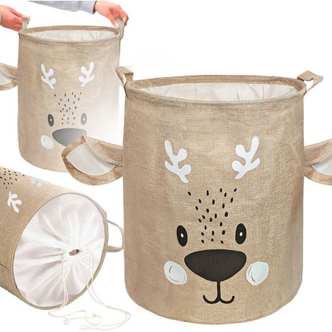 Contenedor Gabriel de 43 litros, cesta, bolsa para la ropa sucia y juguetes con cordón ajustable.