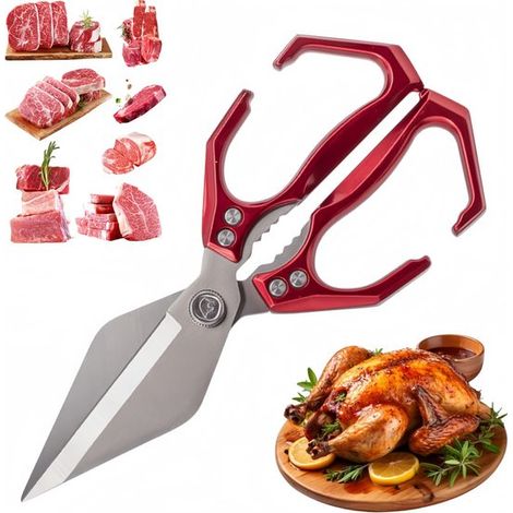 Forbici da cucina multifunzionali e robuste, forbici per pollame ultra affilate e a basso contenuto di carbonio, professionali, versatili e facili da pulire, pr (1/5)