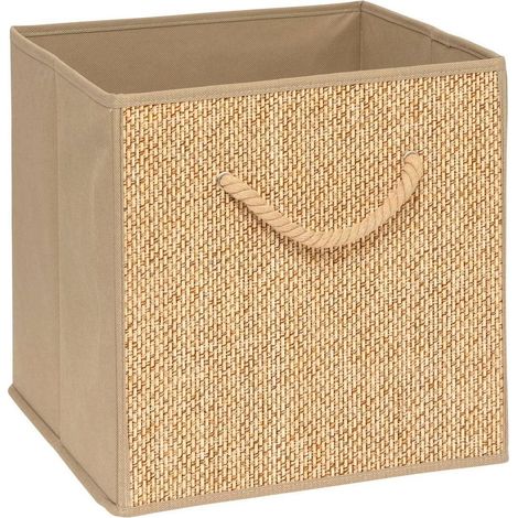 Boîte de Rangement Effet Rotin "Stemy" 31cm Beige