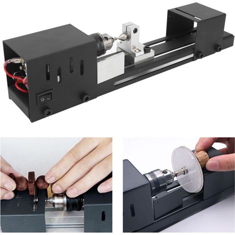 Mini Lathe, 110-240V Wide Application Alloy Steel Bead Polisher for Production (EU Plug) (1/5)