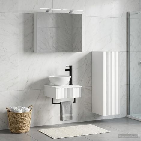 vidaXL Bathroom Cabinet Set 4 pcs White Engineered Wood (1/5)