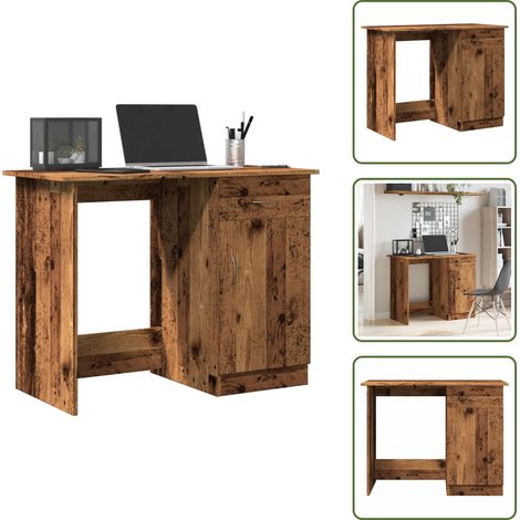Bureau vieux bois 100x50x76 cm bois d'ingénierie - Bureau - Bureaux - Table D'écriture - Tables D'écriture (1/5)