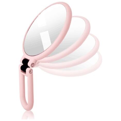 Miroir de voyage grossissant 15x avec poignée, miroir grossissant, poignée pivotante réglable, pliable double face, miroir de maquillage pour femmes, pour table de voyage ou bureau. (1/5)