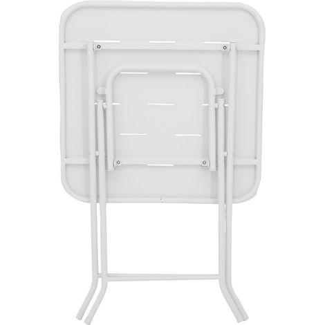 Stuhl Sitzmöbel klappbar Bistroset Stahl Weiß HAVRYA (1/4)