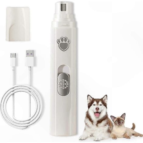 Wiederaufladbarer USB-Krallenschleifer für Haustiere mit 2 Geschwindigkeitsstufen, leises, kabelloses Gerät für die Hundepflege (1/5)