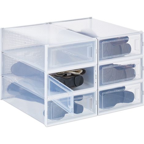 Cajas de almacenamiento transparentes para botas, juego de 6 (1/5)